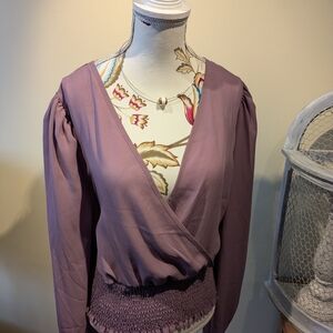 Revamped Dusty Purple Wrap Blouse